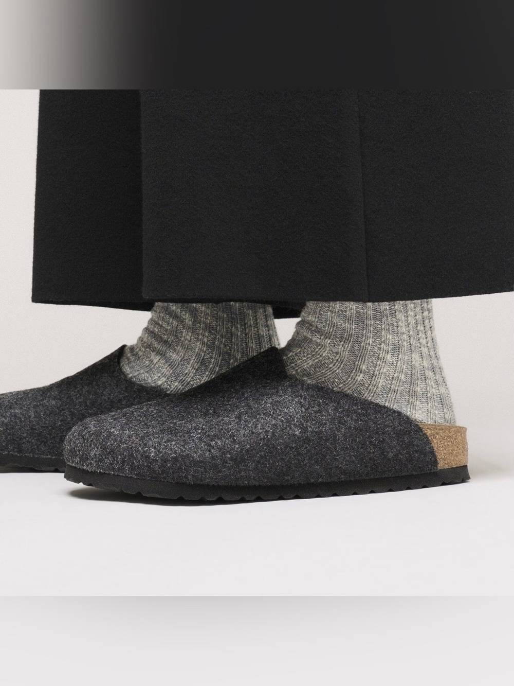 Birkenstock Amsterdam Wool Clog in Charcoal Gray - Anthracite 42/11 - Picture 9 of 10